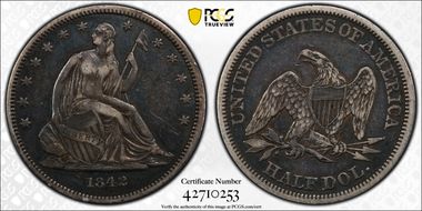 1842 50C WB-3 RPD, DDR Sm Dt, Rev of 1842 VF30