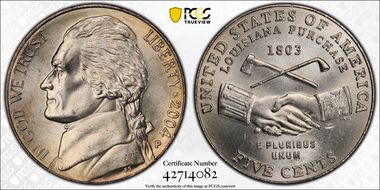 2004-P 5C Peace Medal MS65