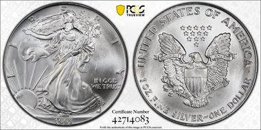 1993 $1 Silver Eagle MS67