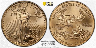 1999 $25 Gold Eagle MS68