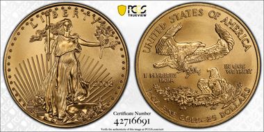 2008 $25 Gold Eagle MS70