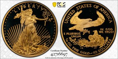 2008-W $10 Gold Eagle PR69DCAM