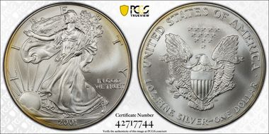 2001 $1 Silver Eagle MS68