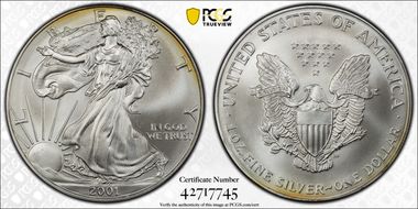 2001 $1 Silver Eagle MS68