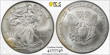 2001 $1 Silver Eagle MS69
