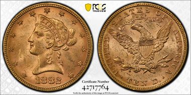 1882 $10 MS62