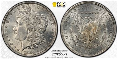 1884-O $1 AU58