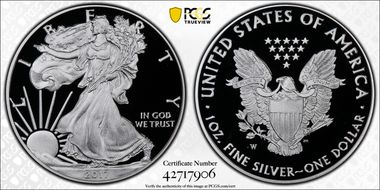 2017-W $1 Silver Eagle PR69DCAM