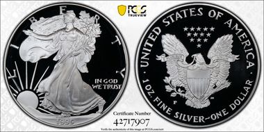 1995-P $1 Silver Eagle PR69DCAM