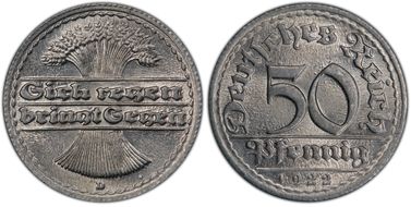 1922-D 50 Pfg J-301 MS66