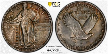 1929 25C AU58FH