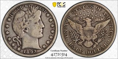 1893-O 50C VF25