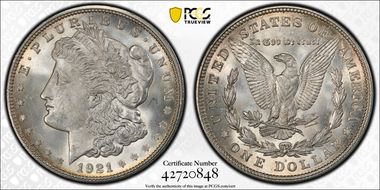 1921-D $1 MS64