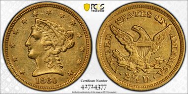 1860-C $2.50 AU55