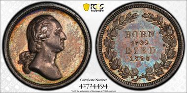 (c.1862) Medalet GW-445, Born & Died MS62