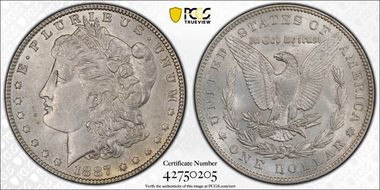 1887 $1 VAM 25A Donkey Tail MS62