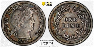 1896-O 10C XF45