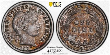 1897-O 10C XF45