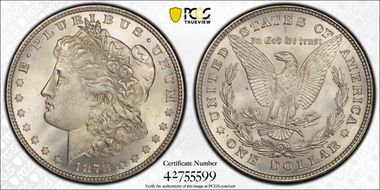 1878 8TF $1 VAM 7, Tripled E MS65