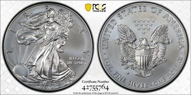 2012-W $1 Burnished Silver Eagle SP69