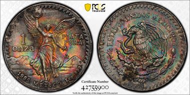 1985-Mo Onza Libertad Ag MS66