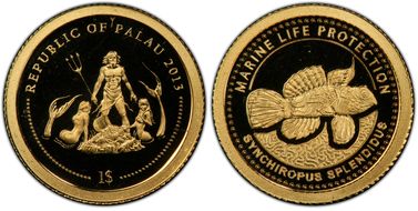 2013 $1 Mandarin Fish Au Marine Life Protection PR70DCAM