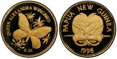 1998 20 Kina Queen Alexandria Wingbird Butterfly PR69DCAM