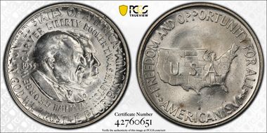 1953-S 50C Washington-Carver MS65