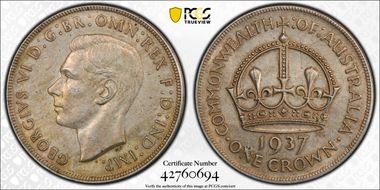1937 Crown KM-34  Ag AU58