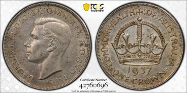 1937 Crown KM-34  Ag AU58