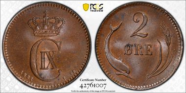 1881 CS 2 Øre MS65BN