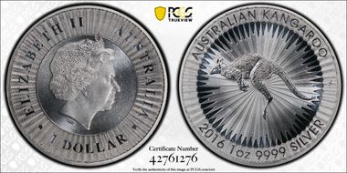 2016-P $1 Kangaroo Ag MS68