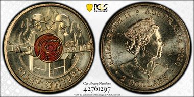 2020 $2 Firefighters Colorized MS65