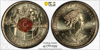 2020 $2 Firefighters Colorized MS66