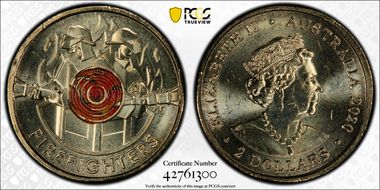 2020 $2 Firefighters Colorized MS65