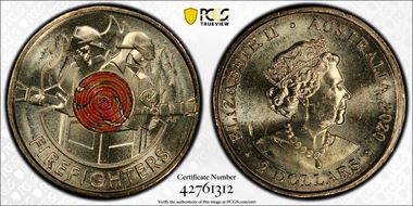 2020 $2 Firefighters Colorized MS65