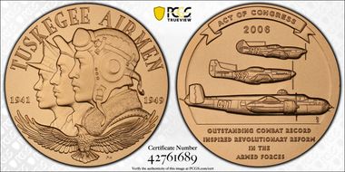 2009 Medal Tuskegee Airmen 3" MS69RD