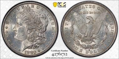 1880-S $1 AU58