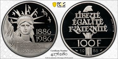 1986 100 Fr Statue of Liberty Gad-901 Pt PR69DCAM