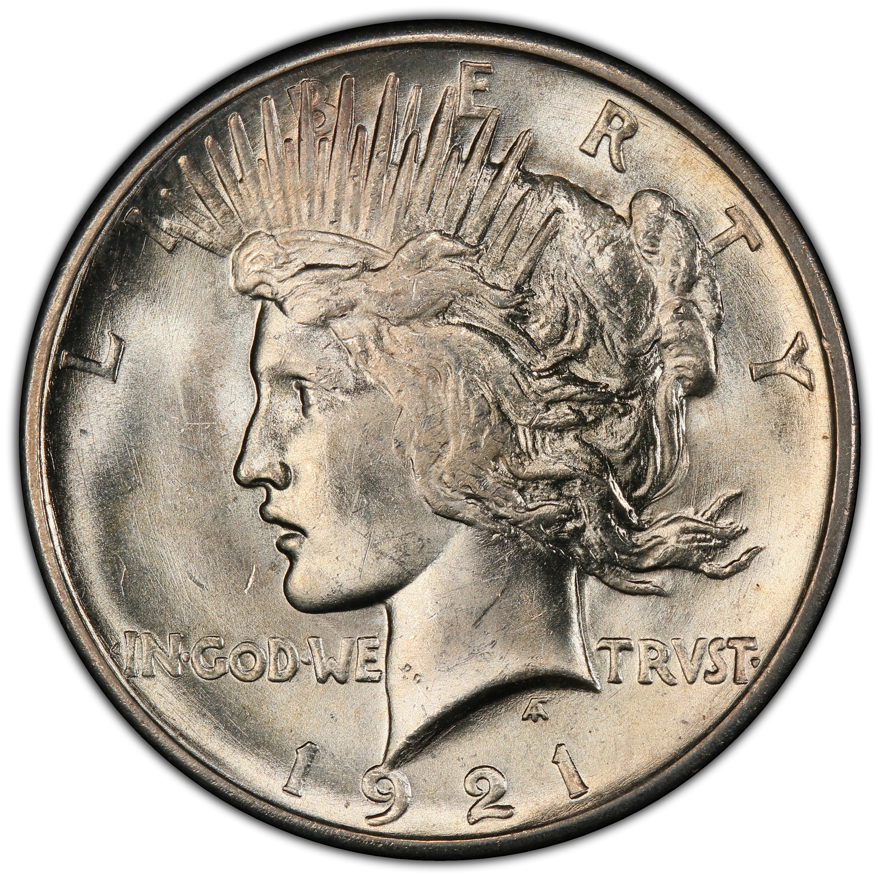 1921 $1 Peace, High Relief MS