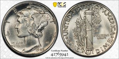 1945-D 10C MS66