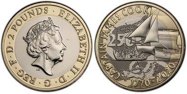 2020 £2 Capt. Cook 250th Ann. MS68