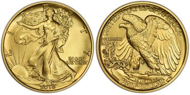 2016-W 50C 100th Anniversary Gold SP70