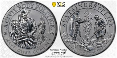 2020 Medal Mayflower 400th Anniversary Reverse Proof PR70