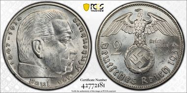 1937-E 2 Mk J-366 MS63