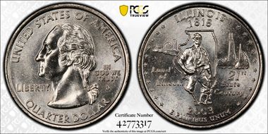 2003-D 25C Illinois MS65