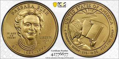 2020-W $10 Barbara Bush MS70