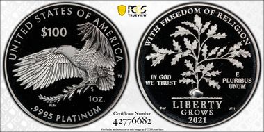2021-W $100 Freedom of Religion PR69DCAM