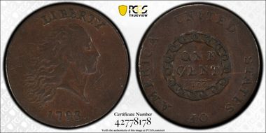 1793 1C Chain, Periods VF35BN