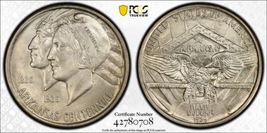1939-S 50C Arkansas MS67